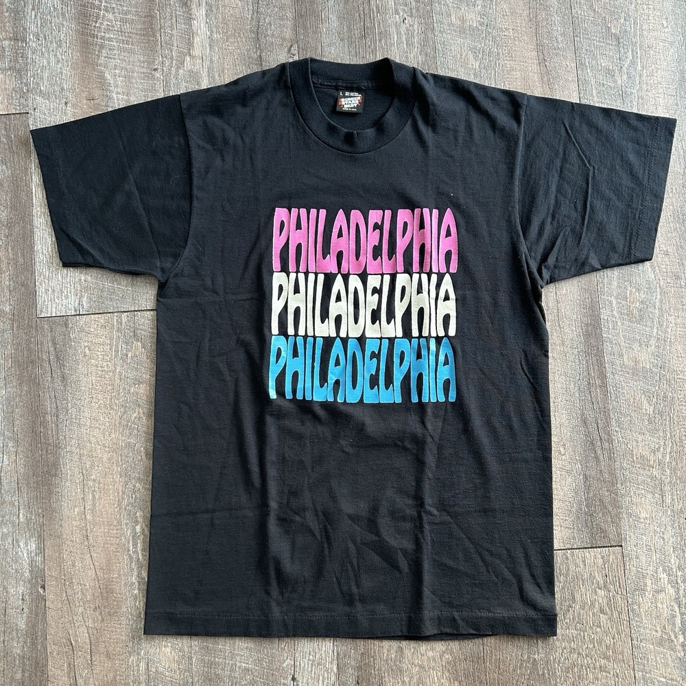 Vintage 90s Screen Stars Philadelphia T-Shirt Single Stitch USA Size Large